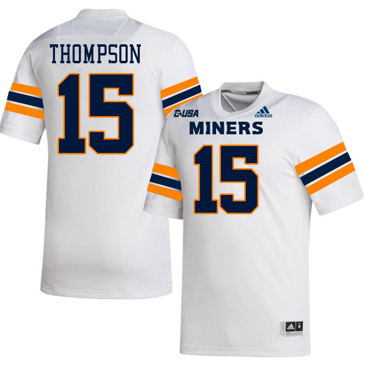 Bryton Thompson UTEP Jersey,UTEP Miners #15 Bryton Thompson College Football Jersey,Uniforms-White